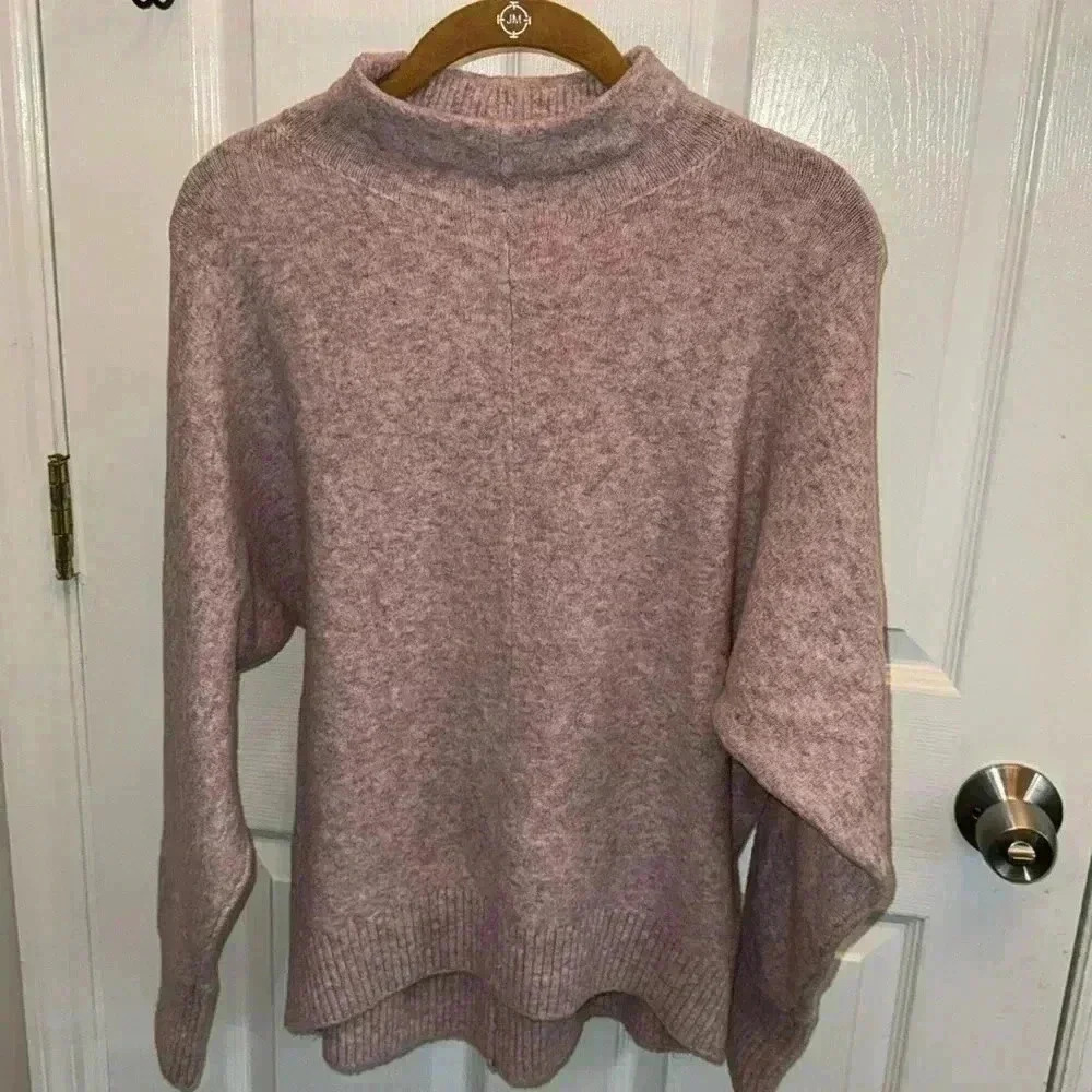 LOFT Mock Neck Dolman Sweater Blush Pink